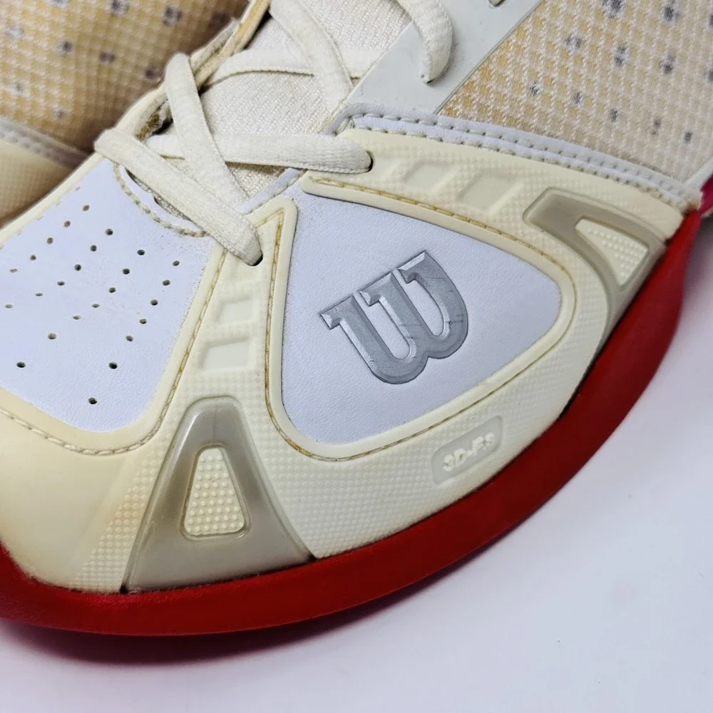 Wilson Tennis Shoes Men's Size 9.5 White Red Rush Pro Court Athletic Sneaker - Picture 4 of 10